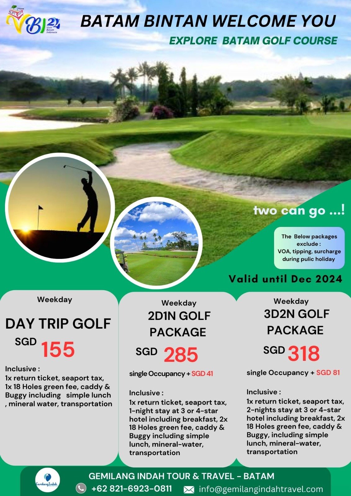 BATAM WEEKDAY GOLF PACKAGE 2024